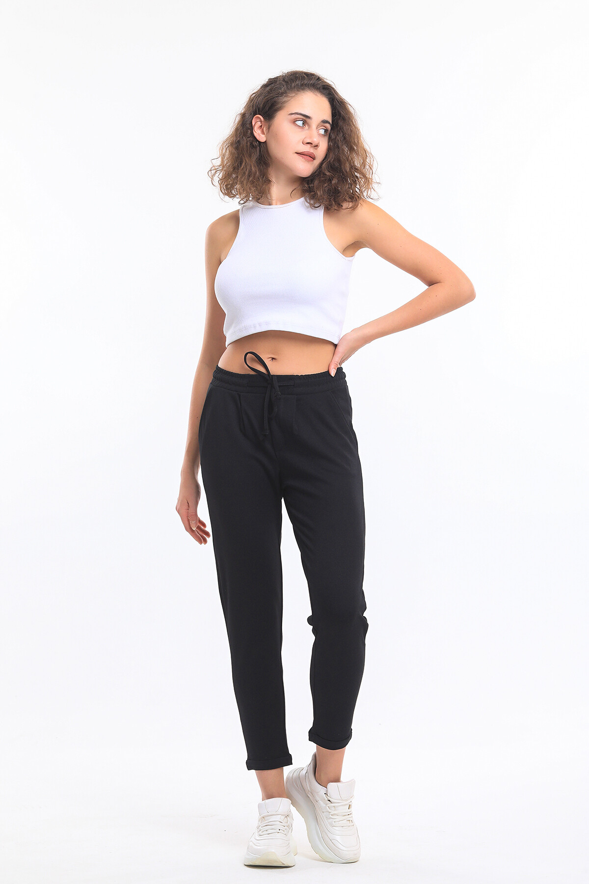 Beli Lastikli Cepli Bağcıklı Duble Paça Alt Eşofman