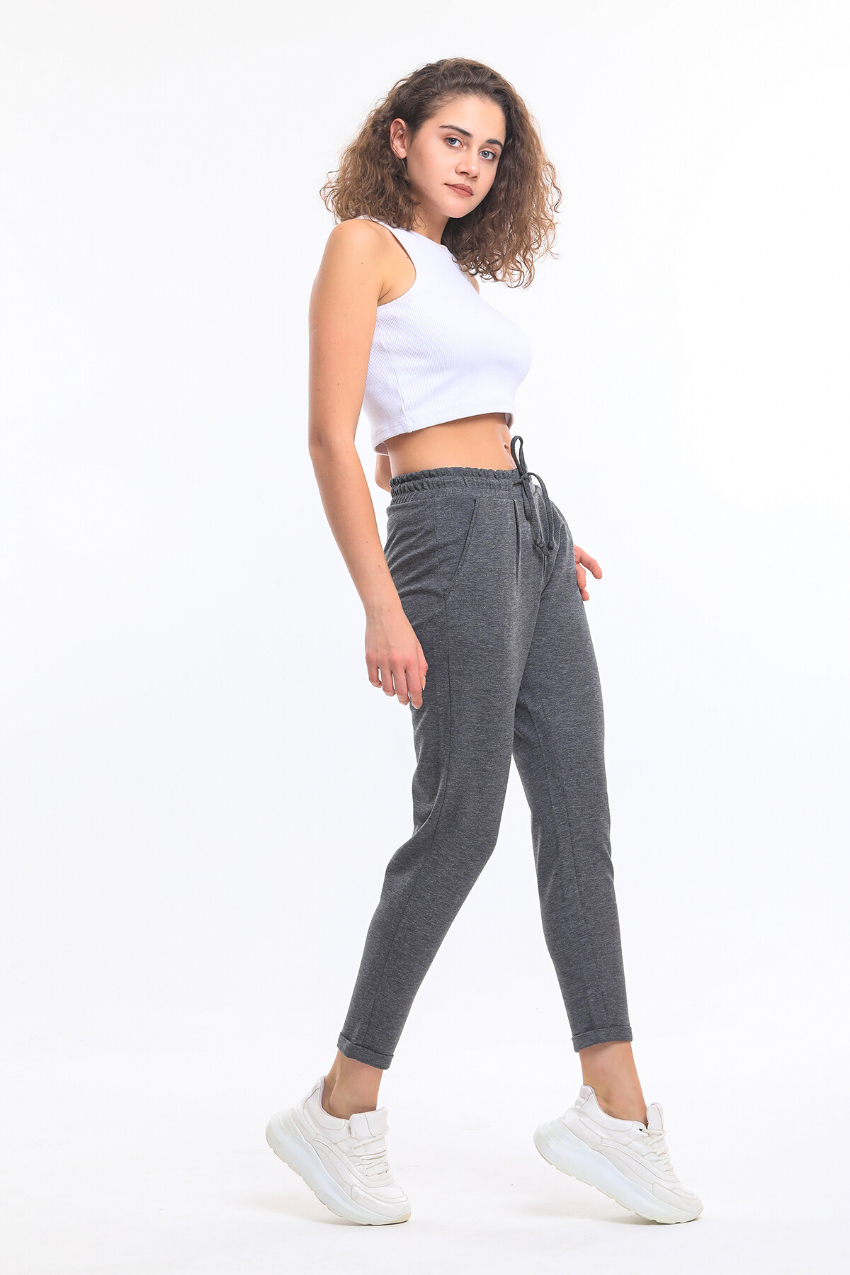 Beli Lastikli Cepli Bağcıklı Duble Paça Alt Eşofman