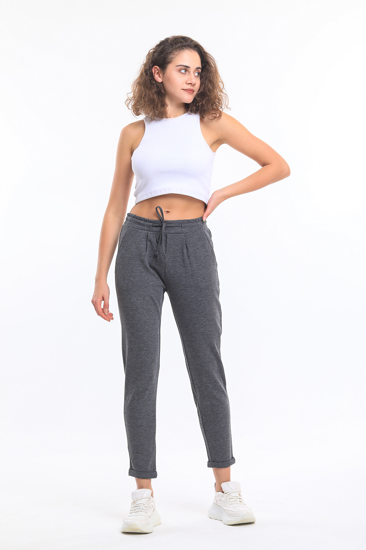 Beli Lastikli Cepli Bağcıklı Duble Paça Alt Eşofman