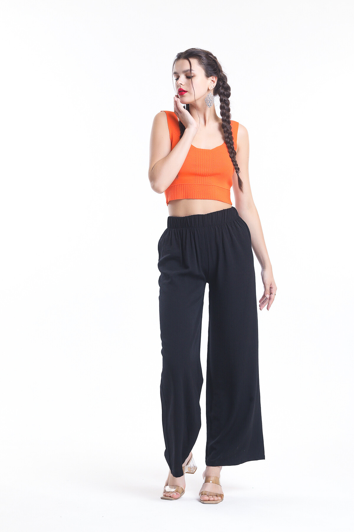 Beli Lastikli Rahat Kesim Salaş Pantolon