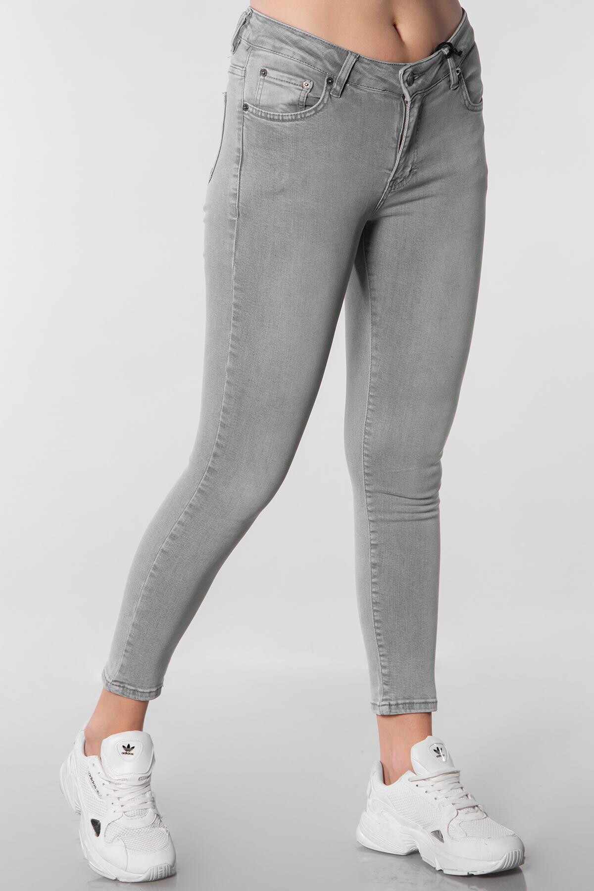 Dar Paça Yüksek Bel Kot Pantolon