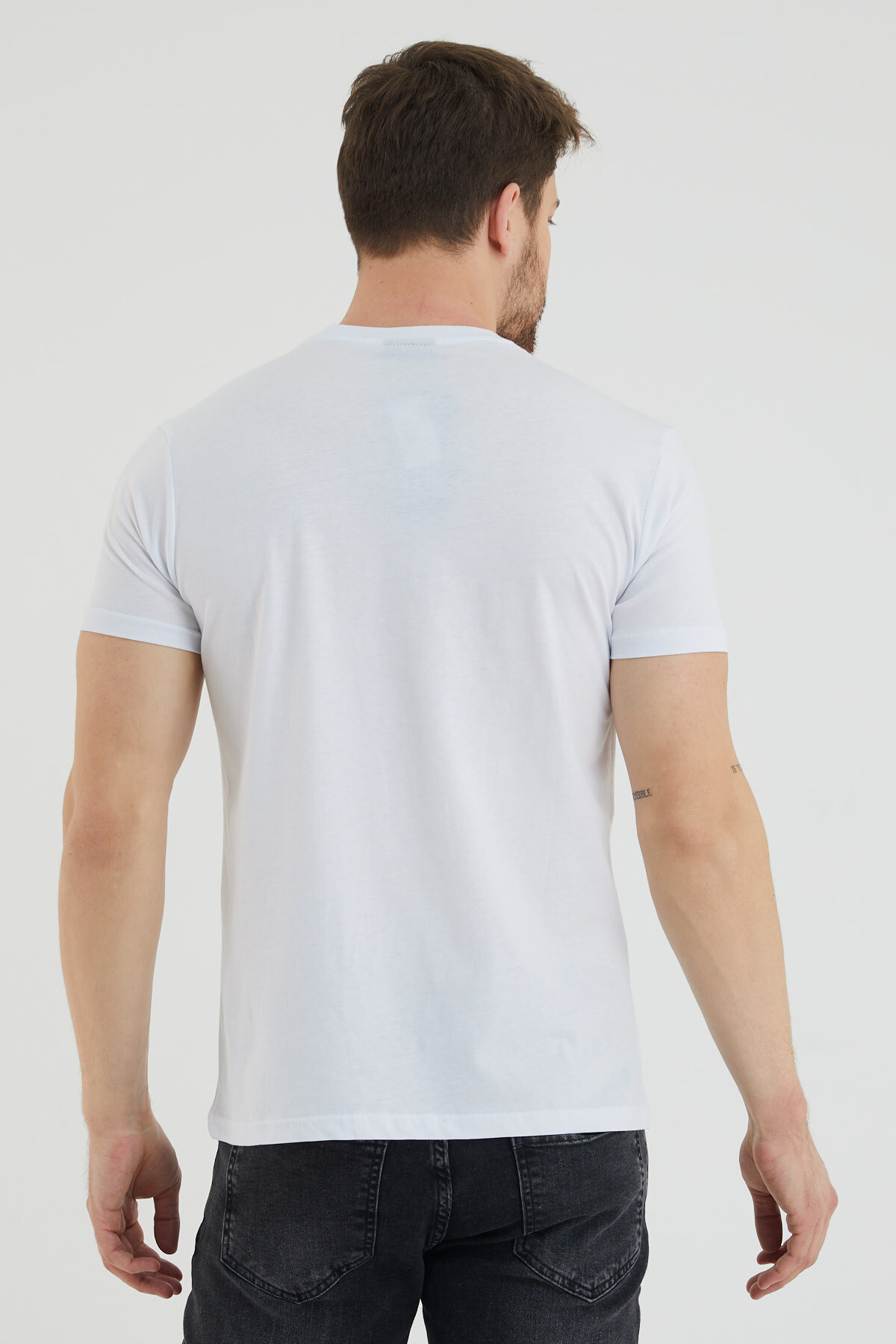 Making Yazı Baskılı Bisiklet Yaka Slim Fit Tshirt