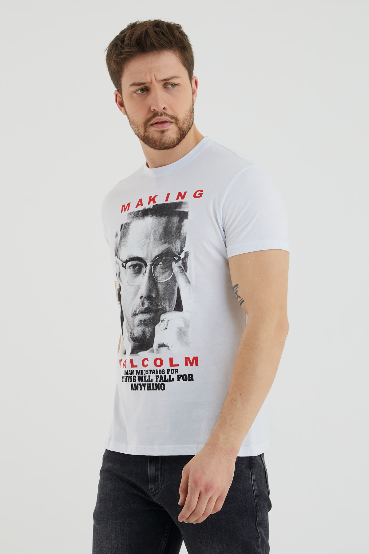 Making Yazı Baskılı Bisiklet Yaka Slim Fit Tshirt