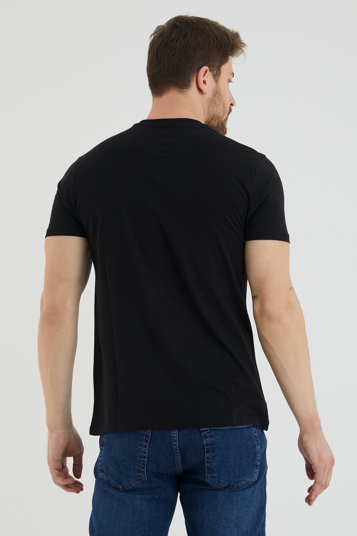 Malcolm X Baskılı Bisiklet Yaka Battal Tshirt