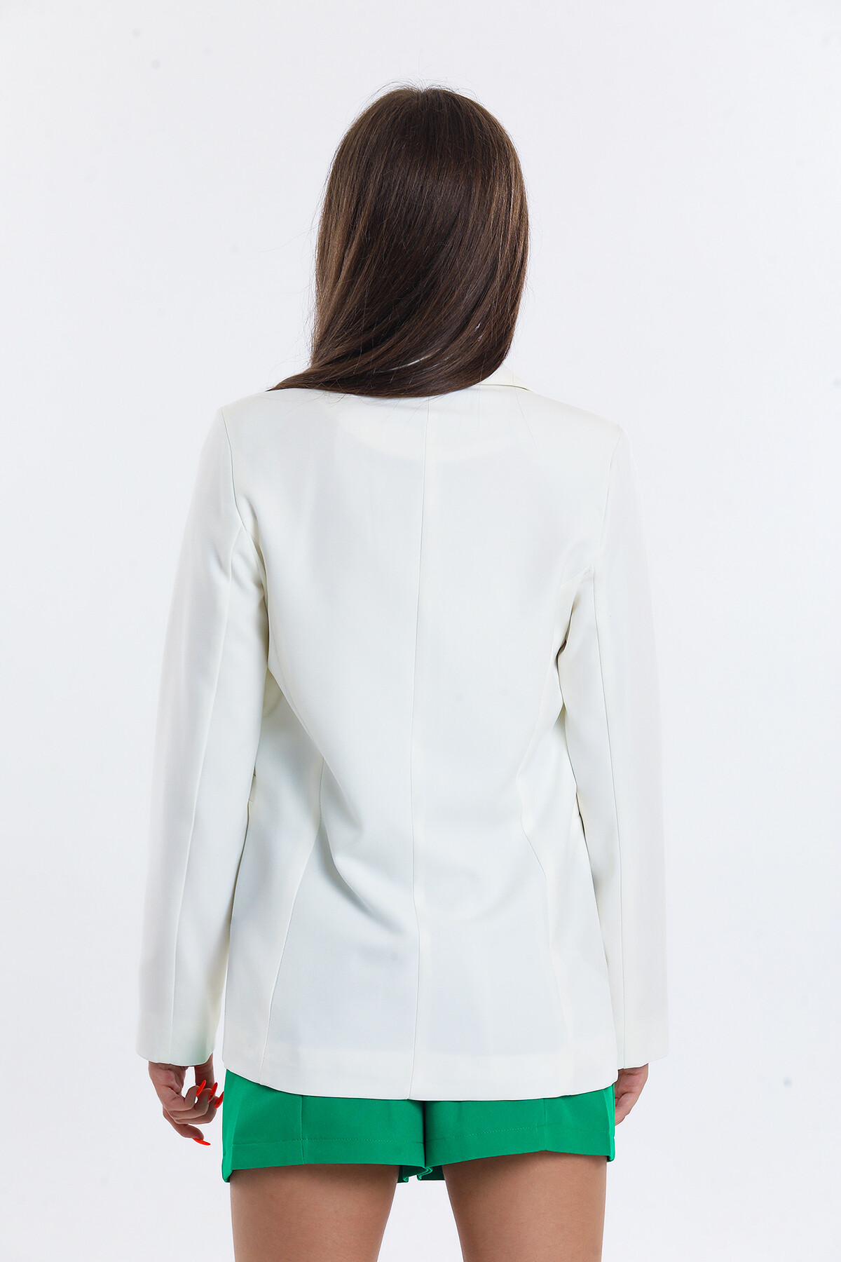 Süs Cepli Düğme Detaylı İçi Astarlı Palazzo Ceket