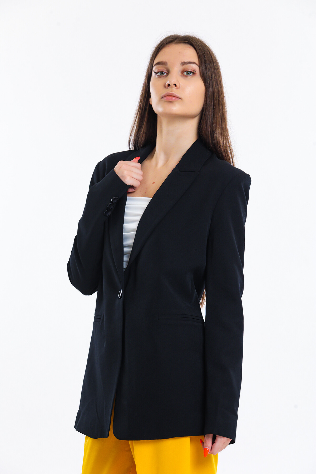 Tek Düğmeli İçi Astarlı Palazzo Ceket