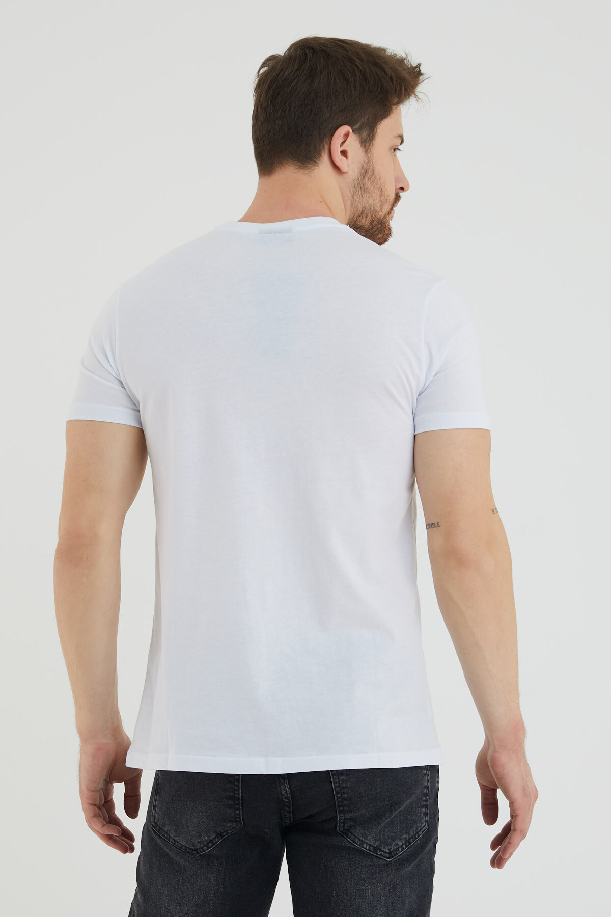 Tony Montana Yazılı Baskılı Bisiklet Yaka Slim Fit Tshirt