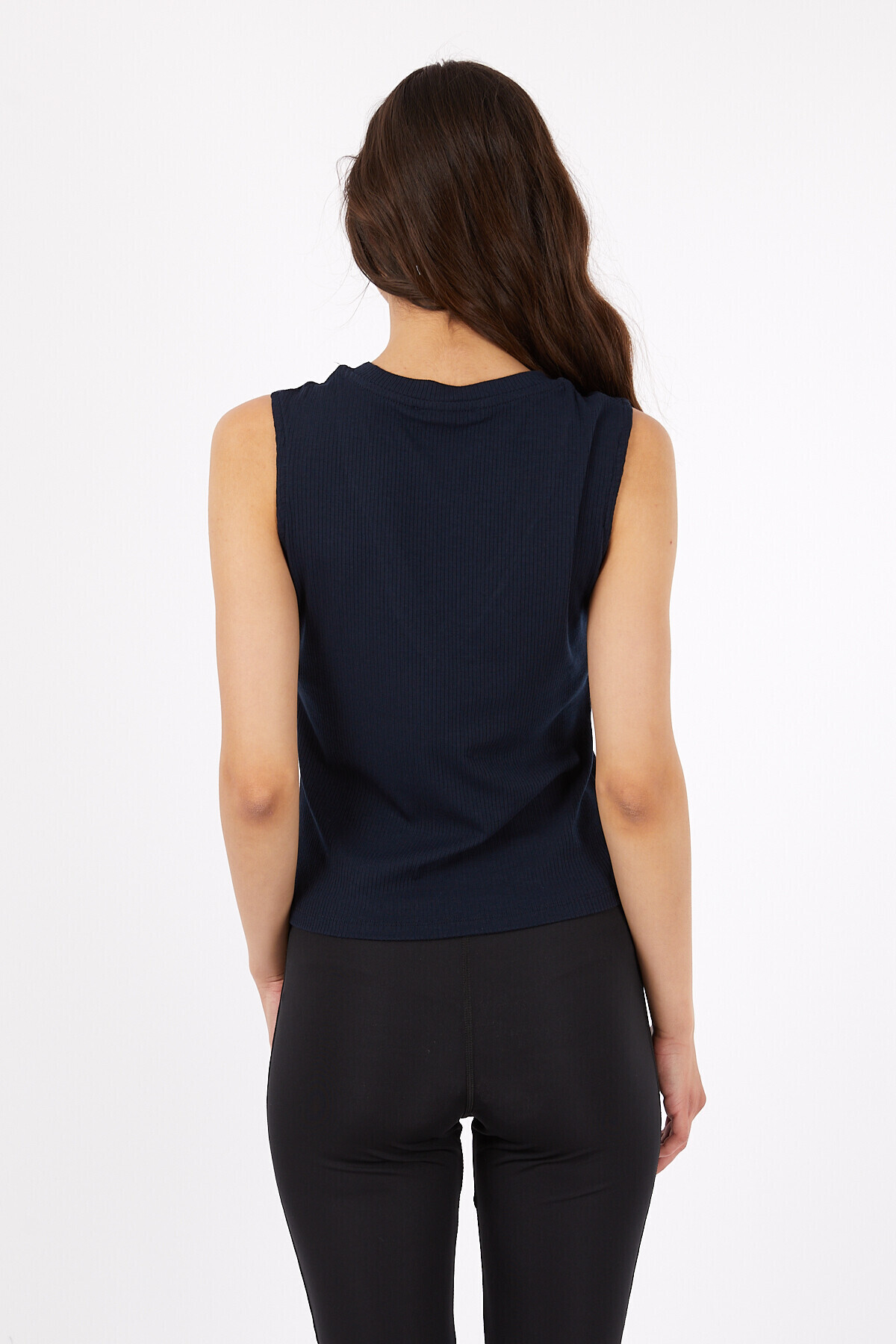 V Yaka Kaşkorseli Kolsuz Dekolteli Crop Bluz