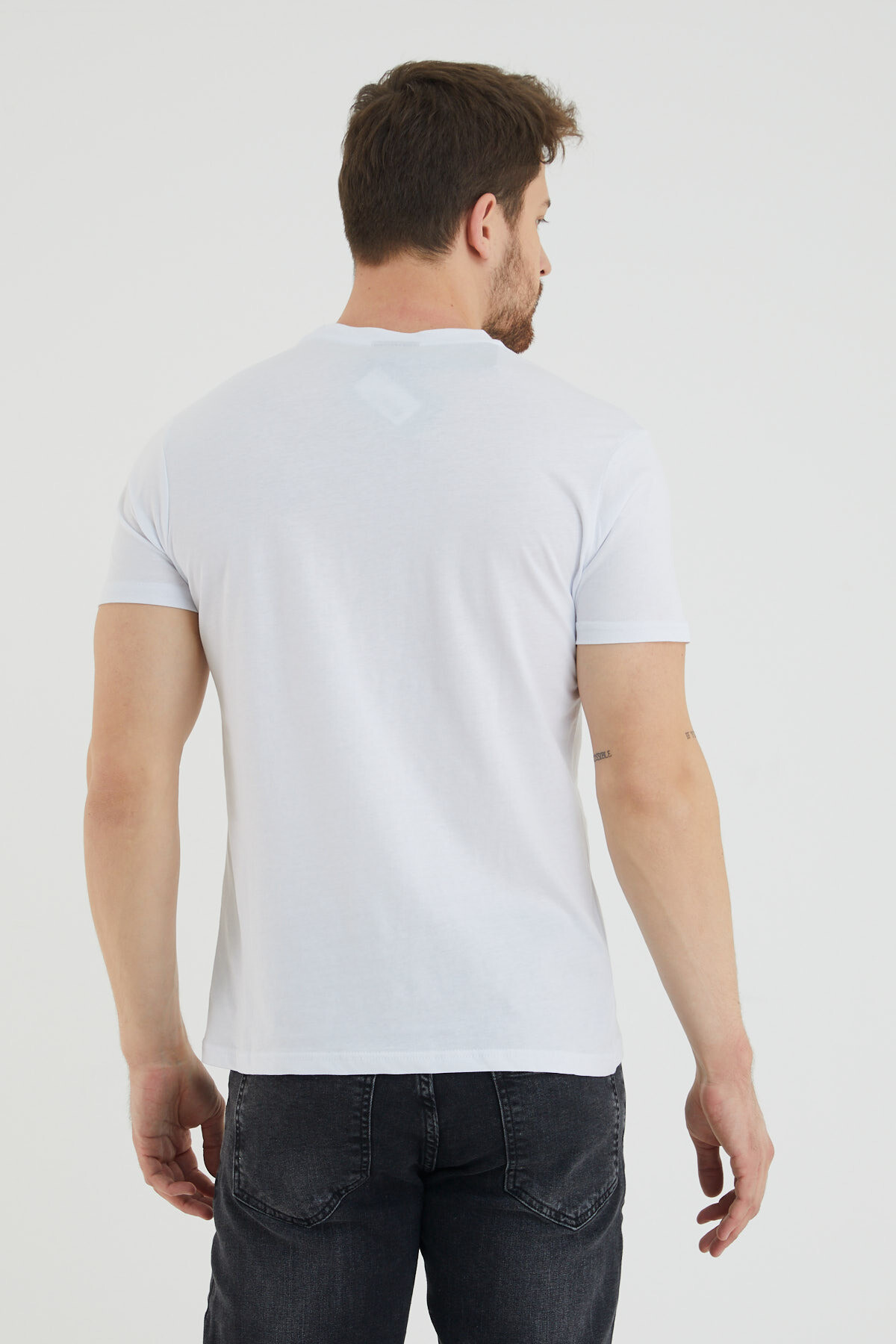 Viking And Live Yazı Baskılı Bisiklet Yaka Battal Tshirt