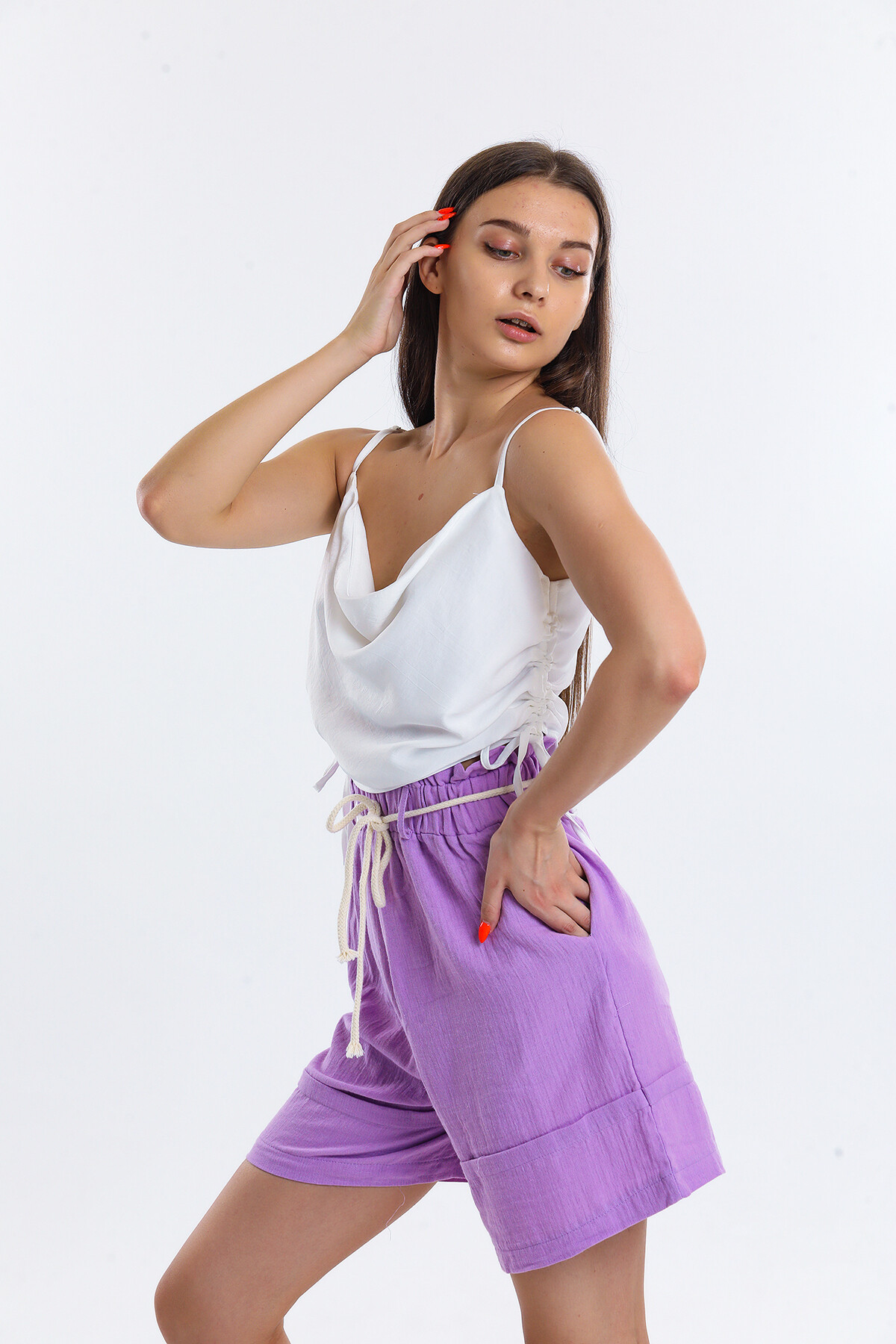 Askılı Yanları Bağlamalı Bluz