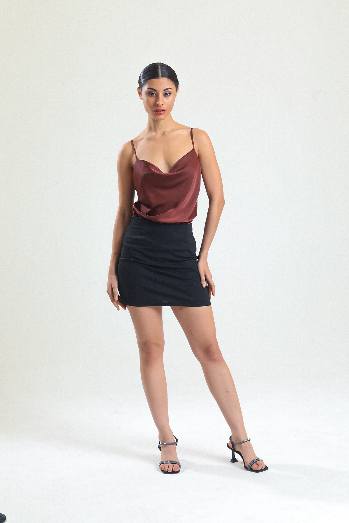 KADIN Askılı Saten Bluz