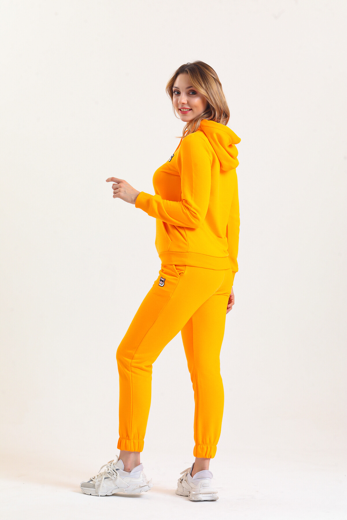 KADIN Kanguru Cepli Kapüşonlu İçi Şardonlu Eşofman Takım