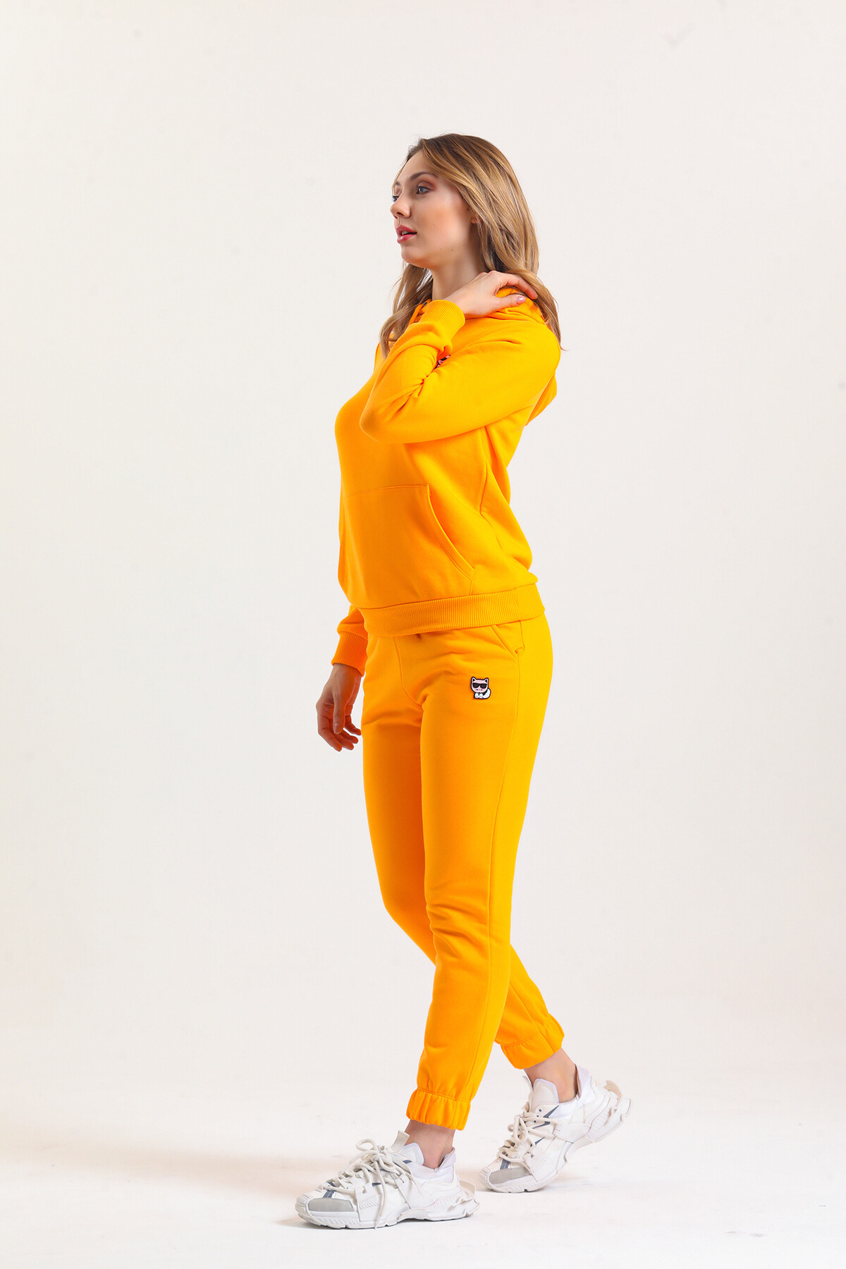 KADIN Kanguru Cepli Kapüşonlu İçi Şardonlu Eşofman Takım