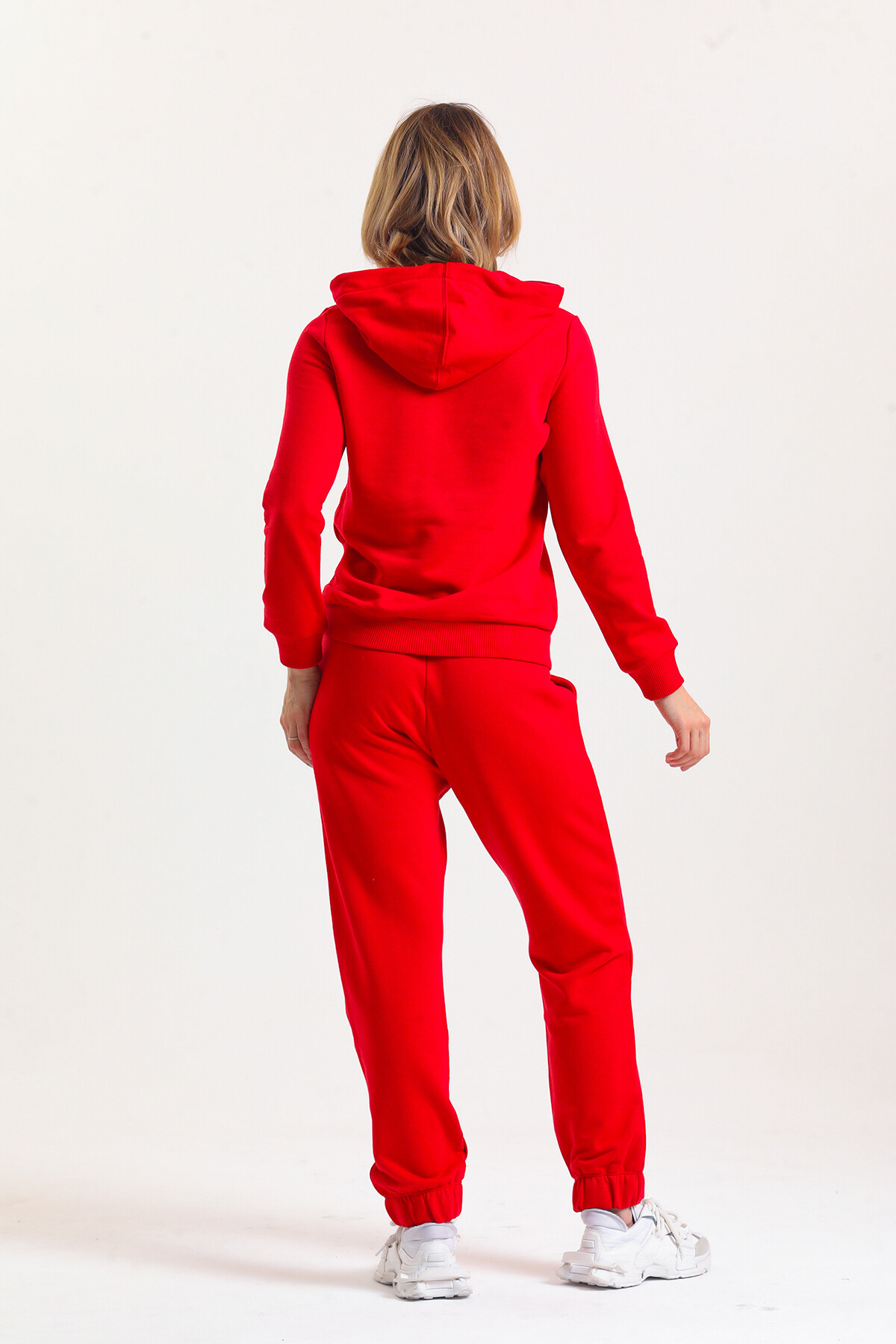 KADIN Kanguru Cepli Kapüşonlu İçi Şardonlu Eşofman Takım