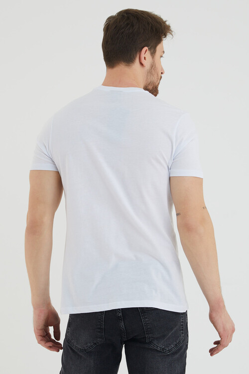 Adventure Yazılı Baskılı Bisiklet Yaka Slim Fit Tshirt