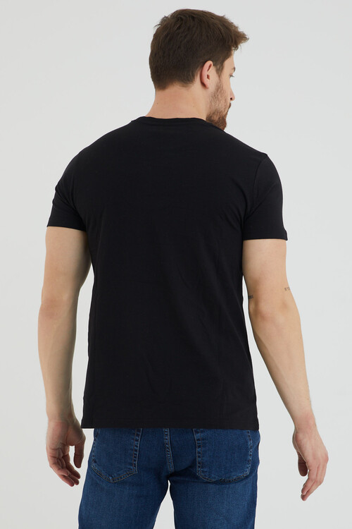 Baseball Yazı Baskılı Bisiklet Yaka Slim Fit Tshirt