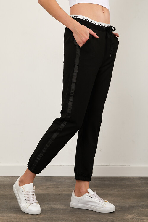 Beli Lastik Detaylı Yanı Şeritli Paçası Lastikli Alt Eşofman