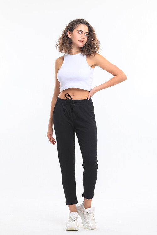 Beli Lastikli Cepli Bağcıklı Duble Paça Alt Eşofman