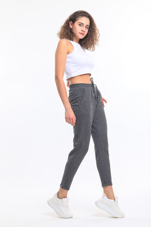 Beli Lastikli Cepli Bağcıklı Duble Paça Alt Eşofman