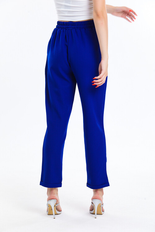 Beli Lastikli Duble Paça Cepli Pantolon