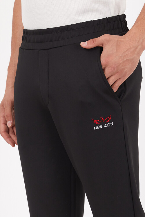 Beli Lastikli Nakış Detaylı Cepli Alt Eşofman