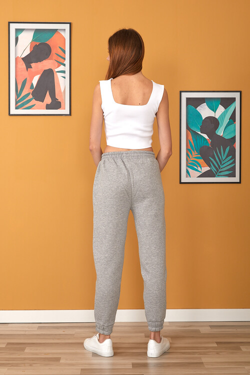 Beli ve Paçası Lastikli Önü Çımalı İçi Şardonlu Cepli Alt Eşofman