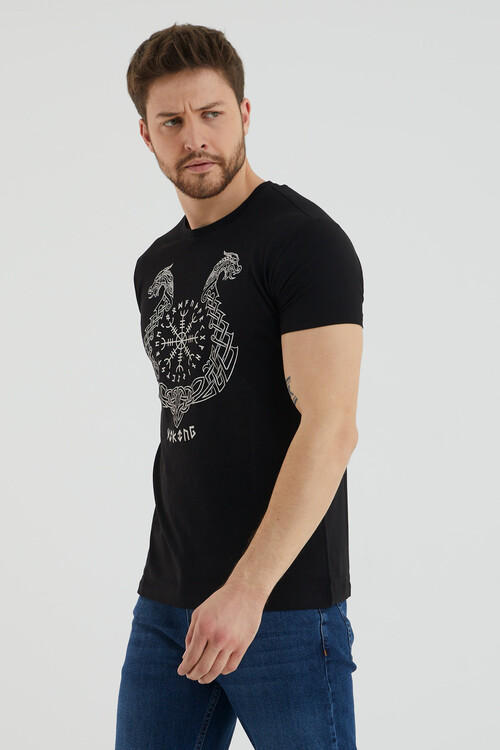 Bisiklet Yaka Önü Baskılı Tshirt