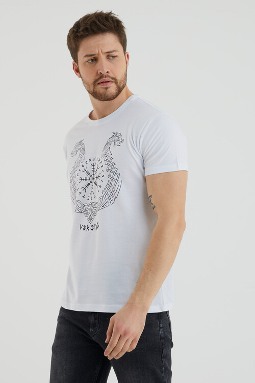 Bisiklet Yaka Önü Baskılı Tshirt