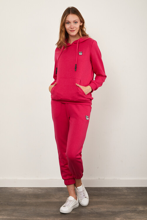 Kanguru Cepli Paçası Lastikli Kolları ve Eteği Ribanalı Eşofman Takım