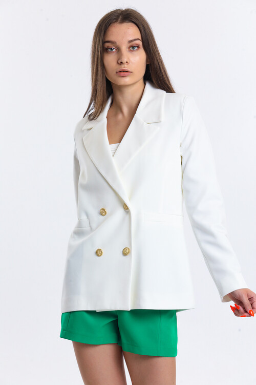 Süs Cepli Düğme Detaylı İçi Astarlı Palazzo Ceket