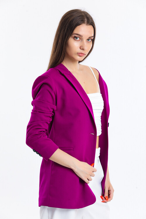 Tek Düğmeli İçi Astarlı Palazzo Ceket