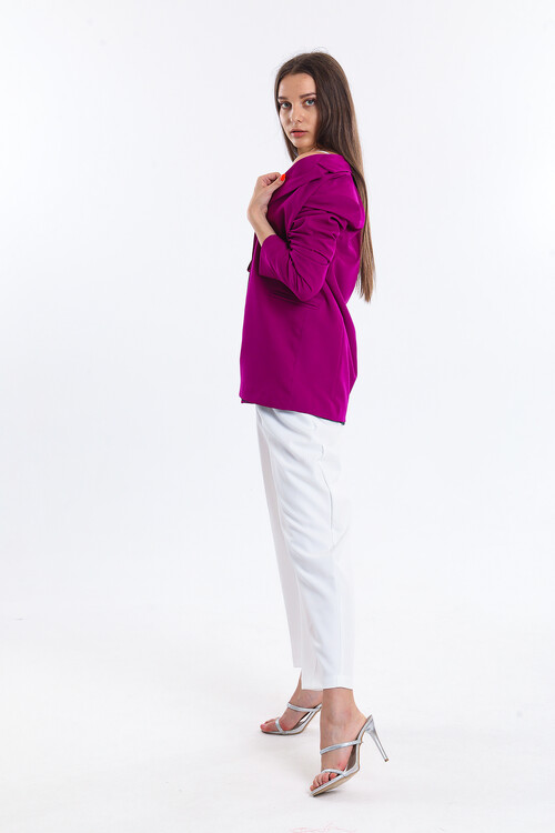 Tek Düğmeli İçi Astarlı Palazzo Ceket