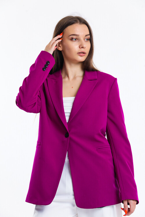 Tek Düğmeli İçi Astarlı Palazzo Ceket