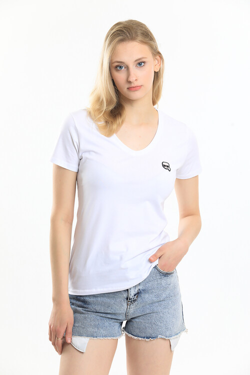 V Yaka Armalı Tişört