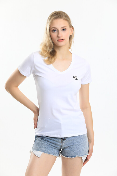 V Yaka Armalı Tişört