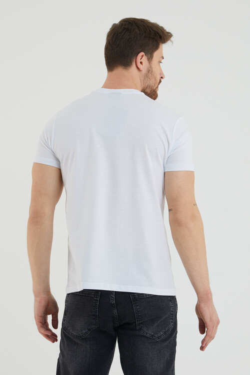 Vkng Sport Yazı Baskılı Bisiklet Yaka Slim Fit Tshirt