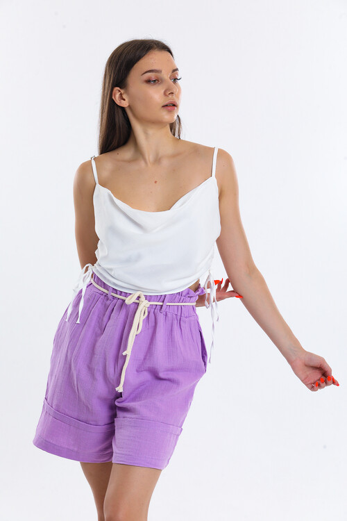 Askılı Yanları Bağlamalı Bluz