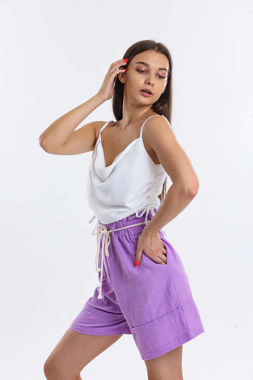 Askılı Yanları Bağlamalı Bluz