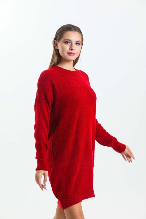 Bisiklet Yaka Yarasa Kol Triko Elbise