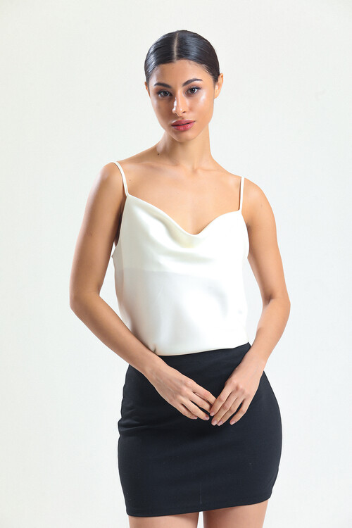 KADIN Askılı Saten Bluz