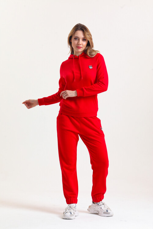 KADIN Kanguru Cepli Kapüşonlu İçi Şardonlu Eşofman Takım