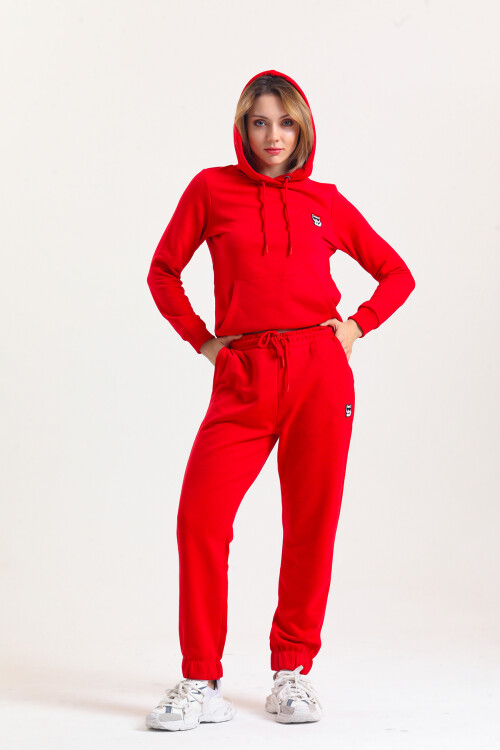 KADIN Kanguru Cepli Kapüşonlu İçi Şardonlu Eşofman Takım