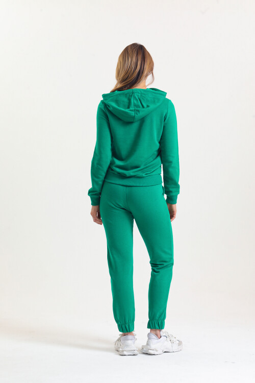 KADIN Kanguru Cepli Kapüşonlu İçi Şardonlu Eşofman Takım