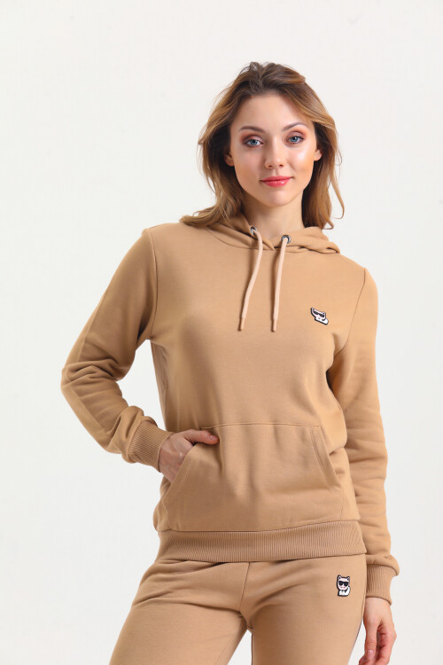 KADIN Kanguru Cepli Kapüşonlu İçi Şardonlu Eşofman Takım