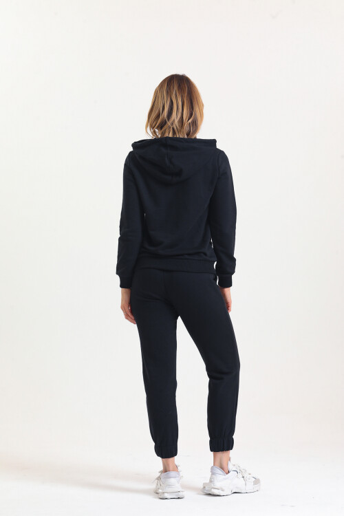 KADIN Kanguru Cepli Kapüşonlu İçi Şardonlu Eşofman Takım