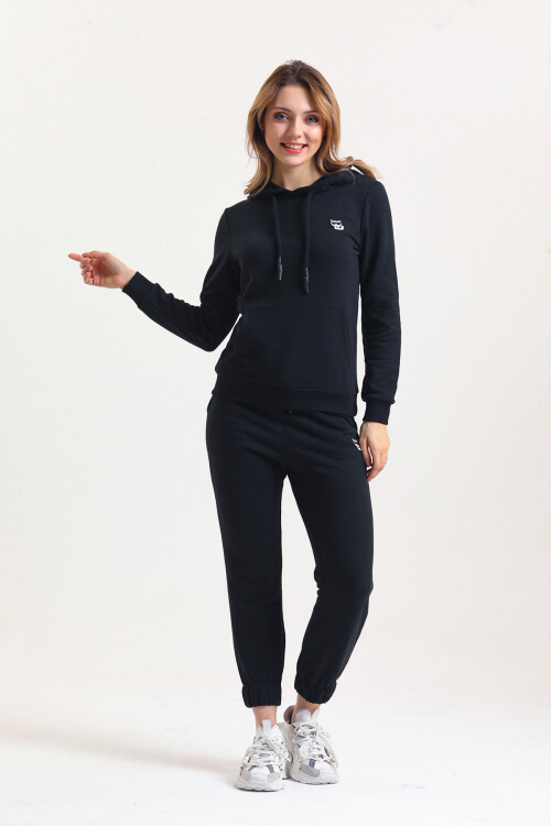 KADIN Kanguru Cepli Kapüşonlu İçi Şardonlu Eşofman Takım