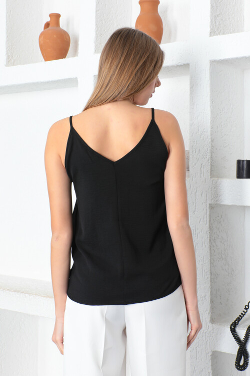 KADIN V Yaka Askılı Bluz